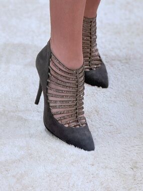 Caparros Rhinestone Cage Heels ✨ Pointed Toe Stiletto Glam Night Out